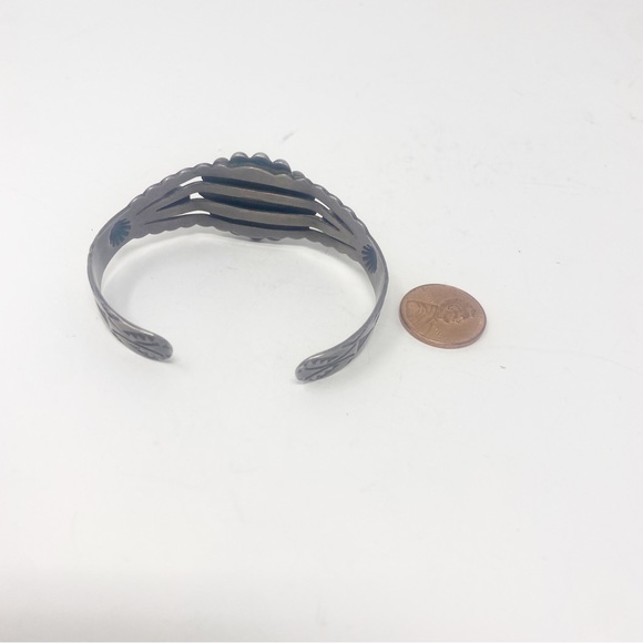 658 Vintage Fred Harvey Era Silver Ingot Cuff Bracelet - Picture 9 of 12